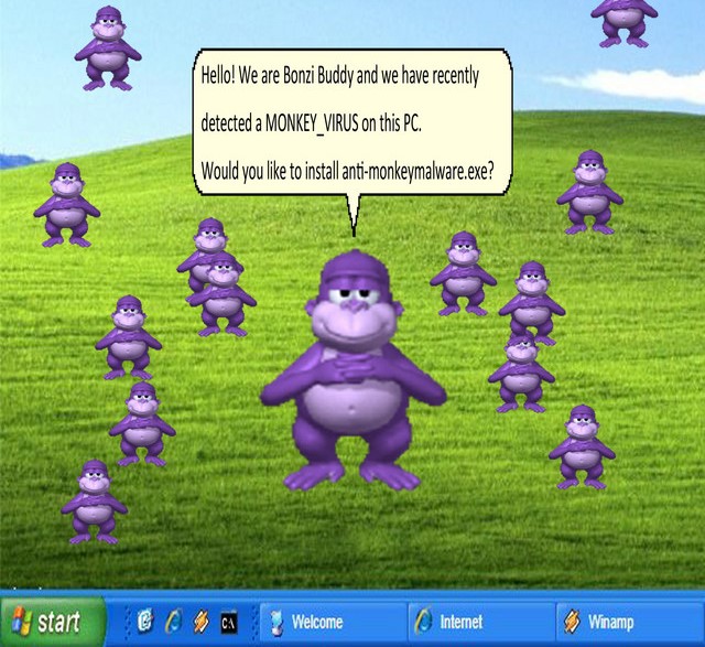 BonziBuddy on a Windows desktop
