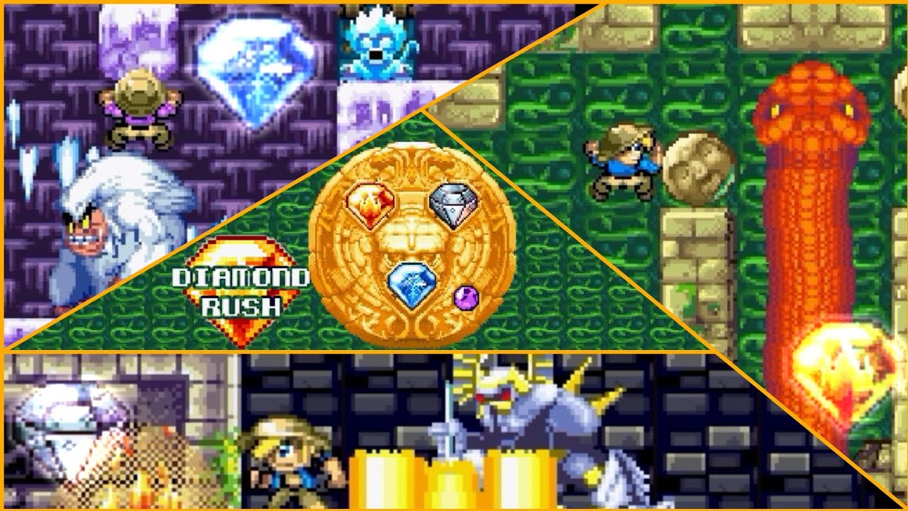 Diamond Rush worlds and boss battles across Angkor Wat, Bavaria, and Tibet